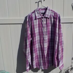 Sean John 100% Cotton Plaid Long Sleeve Shirt 18-36/37
